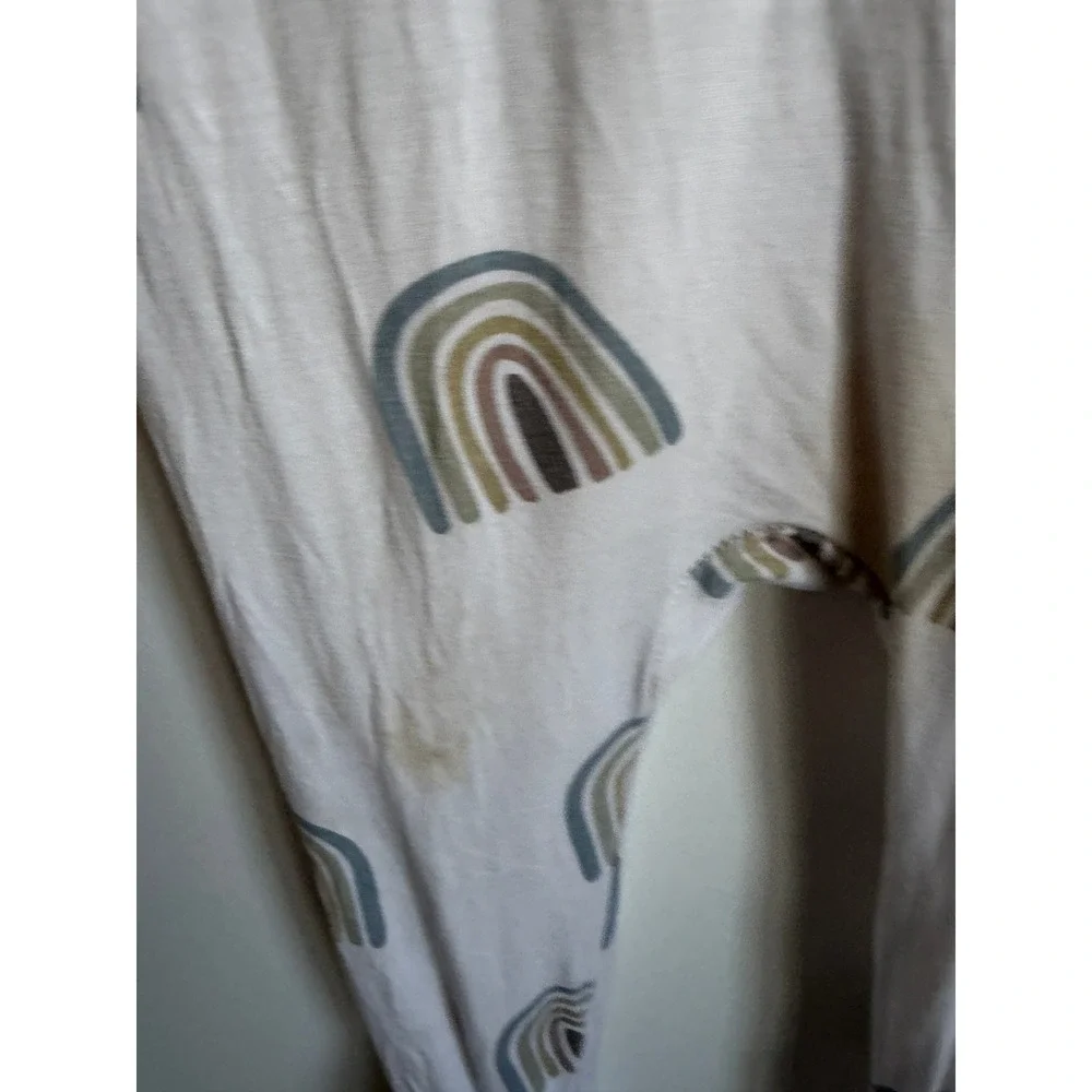 Kyte Baby Bamboo Zippered Footie Sleeper Neutral Rainbow Cream 6-12 Months